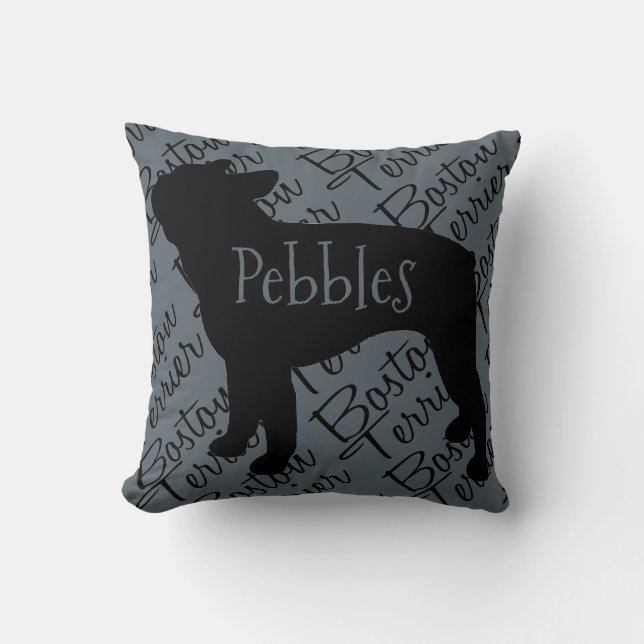 Kärlek My Boston Terrier Hund Kudde (Framsida)