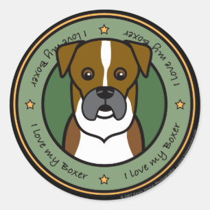 Kärlek My Boxer Runt Klistermärke