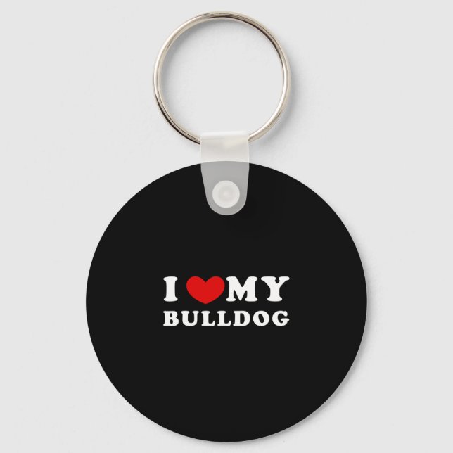 Kärlek My Bulldog Nyckelring (Framsida)