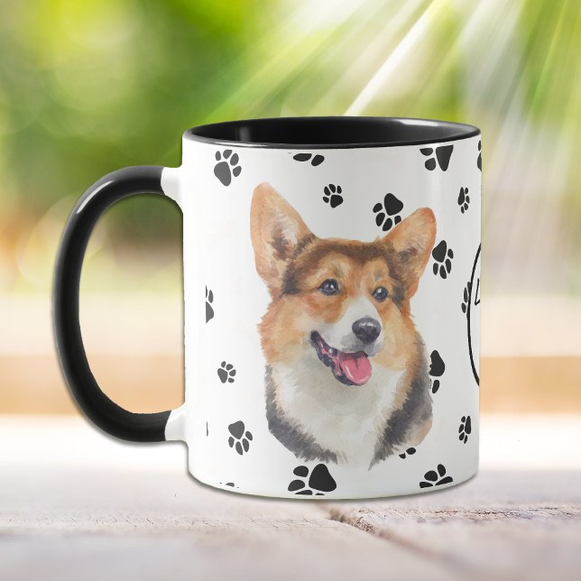 Kärlek My Cardigan Welsh Corgi Hund Pawprint Mugg (Skapare uppladdad)