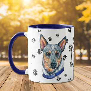 Kärlek My Cattle Hund Pawprint Mugg