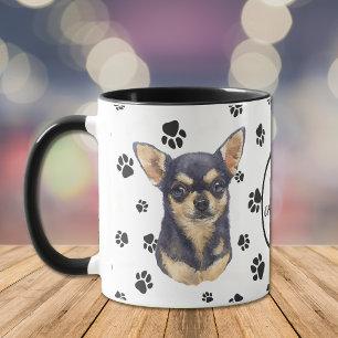 Kärlek My Chihuahua Hund Pawprint Mugg