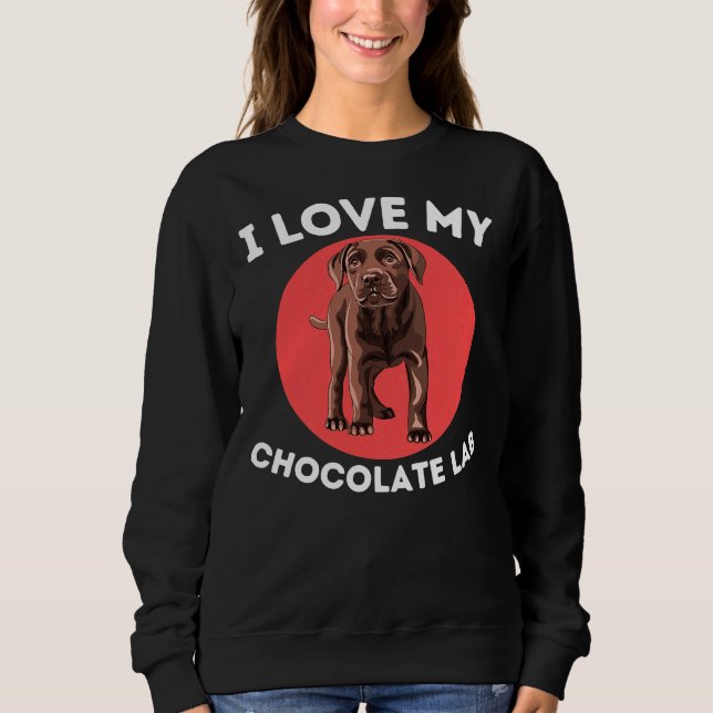 Kärlek My Chocolate Lab Labrador T Shirt (Framsida)