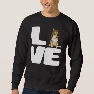 Kärlek My Collie Hund älskare Gift Lång Ärmad Tröja