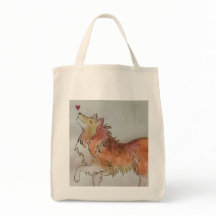 Kärlek My Collie Shopping Tote