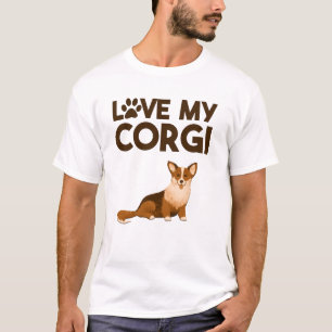 KÄRLEK MY CORGI med Hund Illustration T Shirt