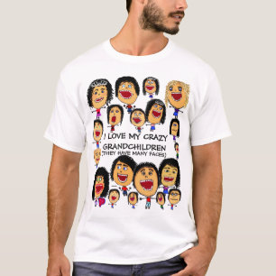 Kärlek My Crazy Grandchildren Tecknad Tee Shirt