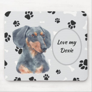 Kärlek My Dachshund Hund Pawprint Musmatta