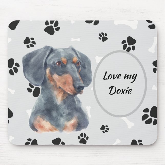 Kärlek My Dachshund Hund Pawprint Musmatta (Framsidan)