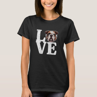 KÄRLEK My English Bulldog Hund Funny Vintage T Shirt