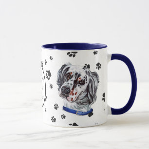 Kärlek My English Setter Hund Pawprint Mugg