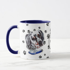Kärlek My English Setter Hund Pawprint Mugg