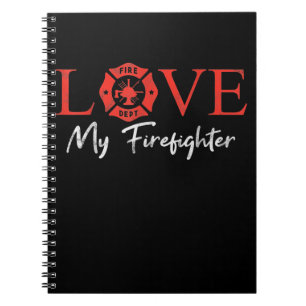 Kärlek My Firefighter Fireman Wife Girlkompis Coup Anteckningsbok