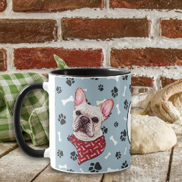Kärlek My Fransk Bulldog Pawprint Mugg
