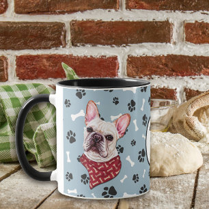 Kärlek My Fransk Bulldog Pawprint Mugg