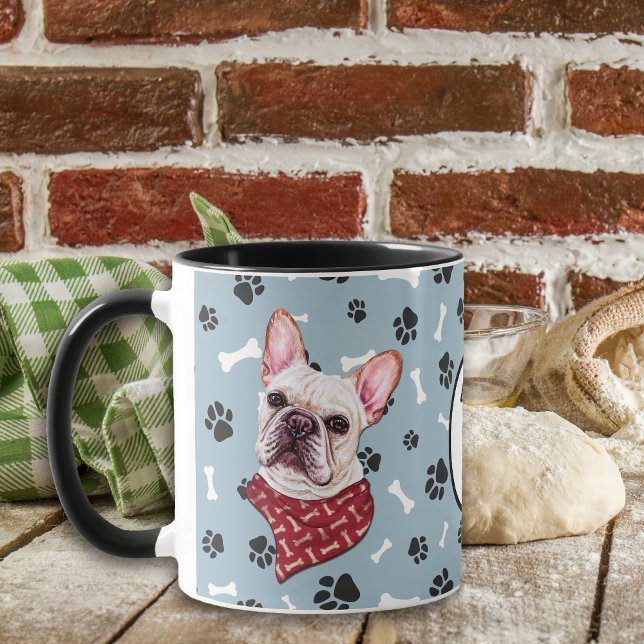 Kärlek My Fransk Bulldog Pawprint Mugg (Skapare uppladdad)