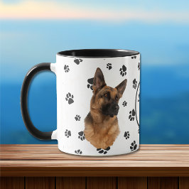 Kärlek My German Shepherd Hund Pawprint Mugg