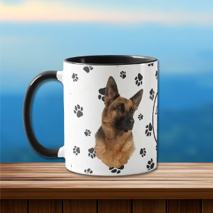 Kärlek My German Shepherd Hund Pawprint Mugg