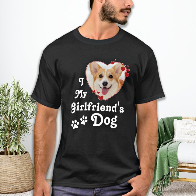 Kärlek My Girlväns Hund Funny Anpassningsbar Heart T Shirt (Skapare uppladdad)