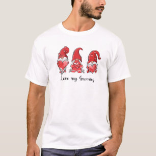 Kärlek My Gnomies Red Heart Valentines day Gnomes T Shirt