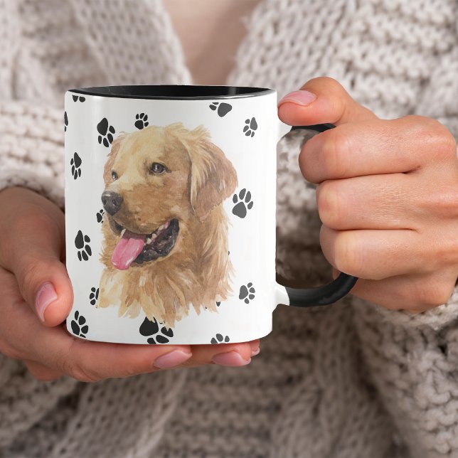 Kärlek My Golden Retriever Hund Pawprint Mugg (Skapare uppladdad)