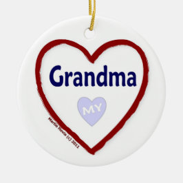 Kärlek My Grandma Julgransprydnad Keramik