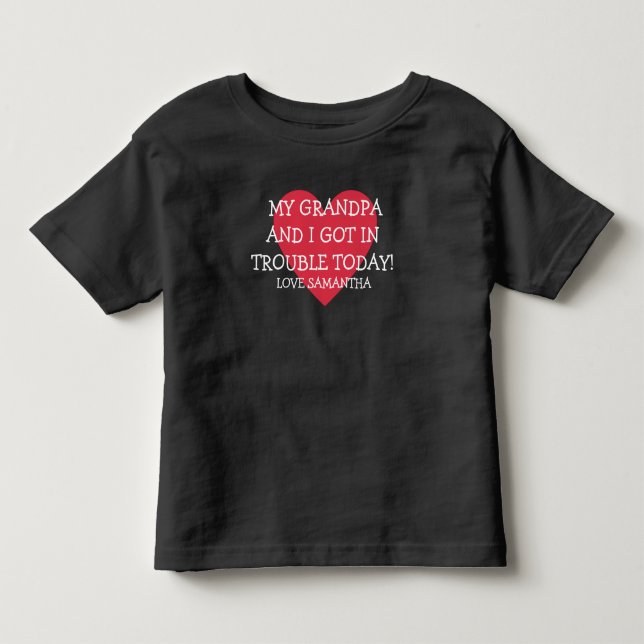 Kärlek MY GRANDPA OCH I SMÅBARN T-SHIRT (Framsida)