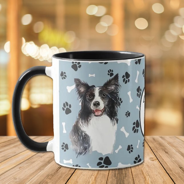 Kärlek My Gräns Collie Hund Pawprint Mugg (Skapare uppladdad)