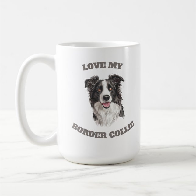 Kärlek My Gräns Collie Kaffemugg (Vänster)