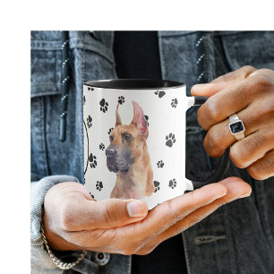 Kärlek My Great dane Hund Pawprint Mugg