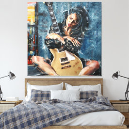 Kärlek My Guitar Canvastryck