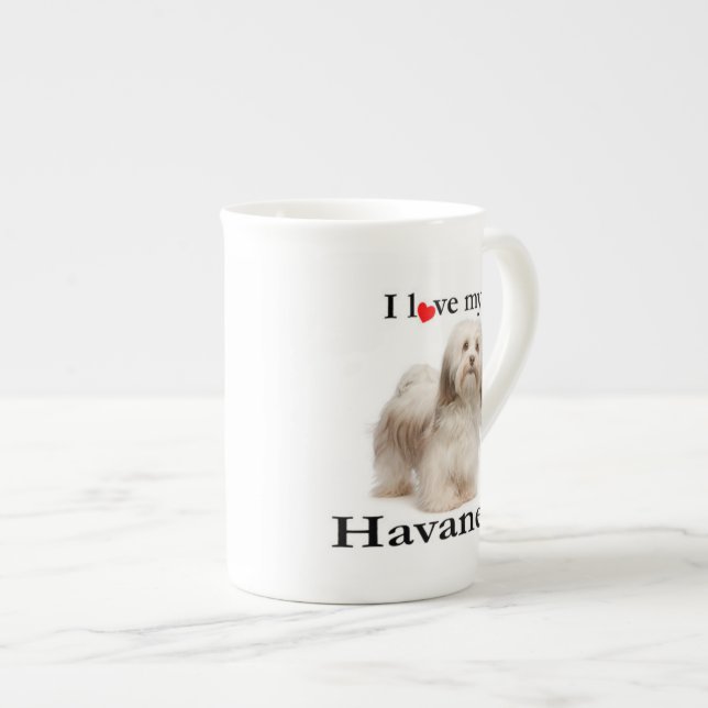 Kärlek My Havanese Bone China Mugg Benporslin Mugg (Framsida höger)