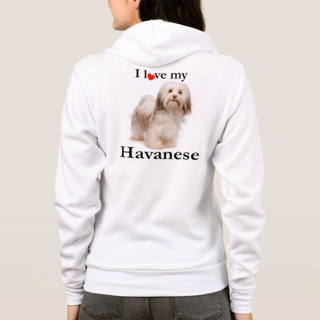 Kärlek My Havanese Hoodie Tröja (Baksida)