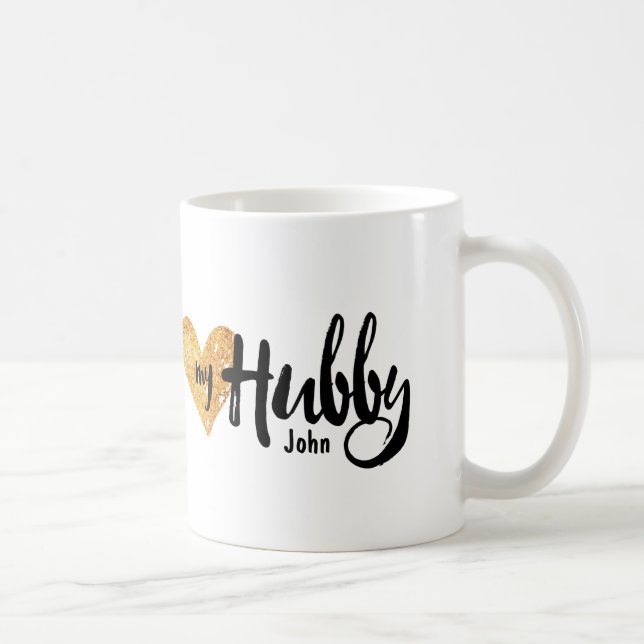 Kärlek my Hubby Heart Mugg (Höger)