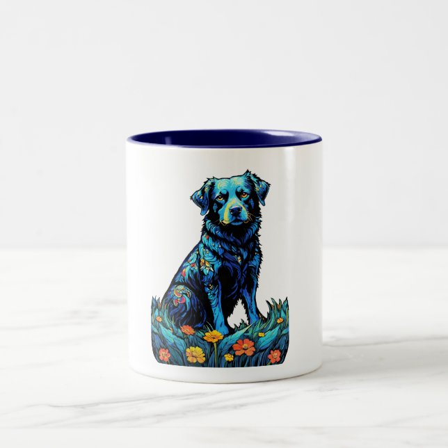 Kärlek my HUND Två-Tonad Mugg (Center)