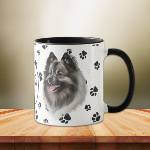 Kärlek My Keeshond Hund Pawprint Mugg