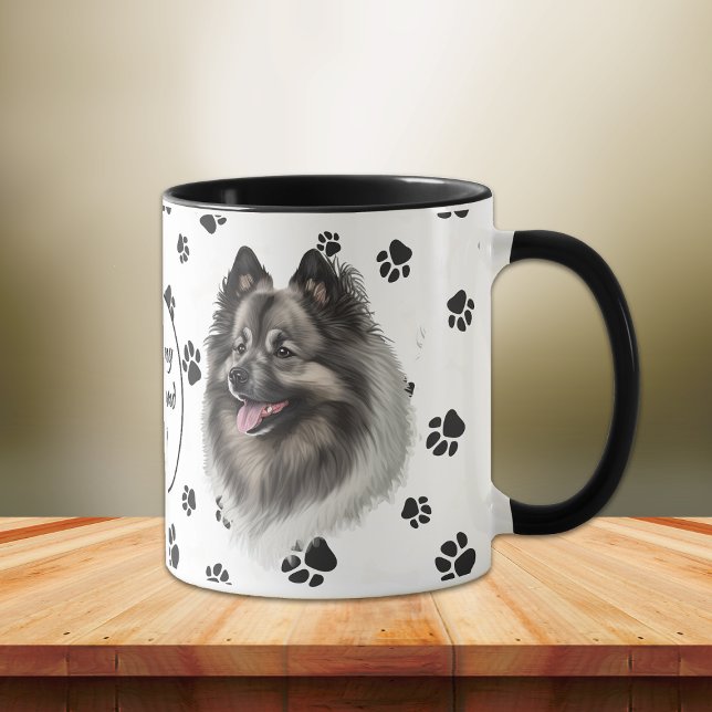 Kärlek My Keeshond Hund Pawprint Mugg (Skapare uppladdad)