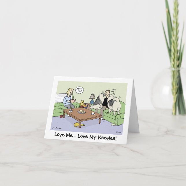 Kärlek My Keeshonden Tack Kort (Framsida)