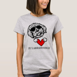 Kärlek My Labradoodle Hund Heart T-Shirt