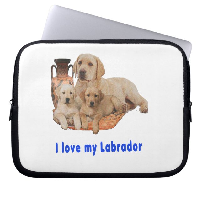 Kärlek my Labrador Laptop Fodral (Framsidan)