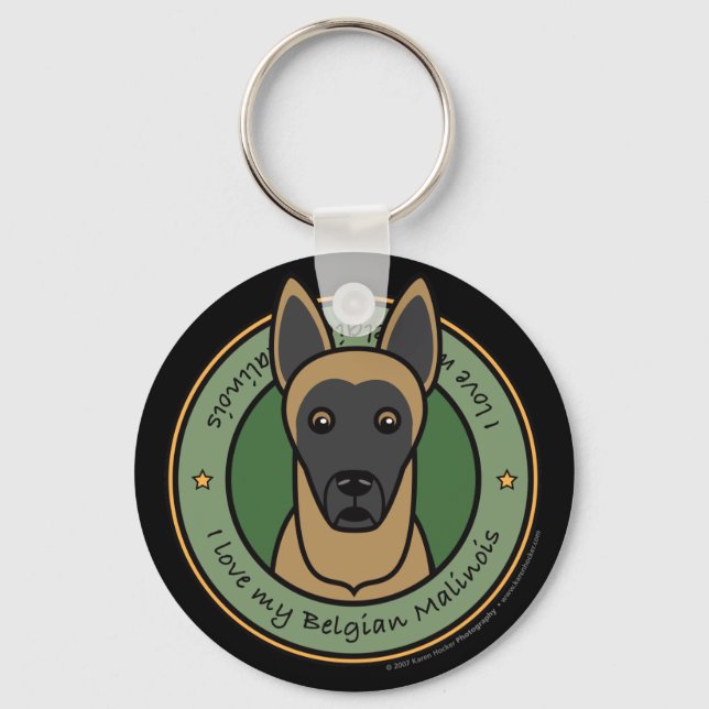 Kärlek My Malinois Nyckelring (Framsida)