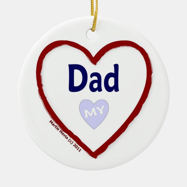 Kärlek My Pappa Julgransprydnad Keramik (Framsidan)