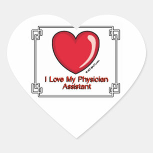 Kärlek My Physician Assistant Hjärtformat Klistermärke