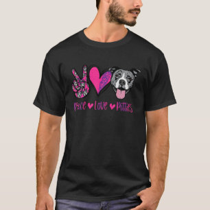 Kärlek My Pitbull Tee Pitbull Mamma Funny Peace Kä
