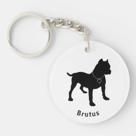 Kärlek My Pittie Anpassade Dbl Side Keychain