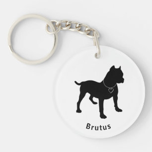 Kärlek My Pittie Anpassade Dbl Side Keychain