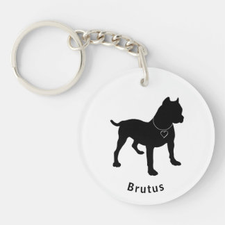 Kärlek My Pittie Anpassade Dbl Side Keychain