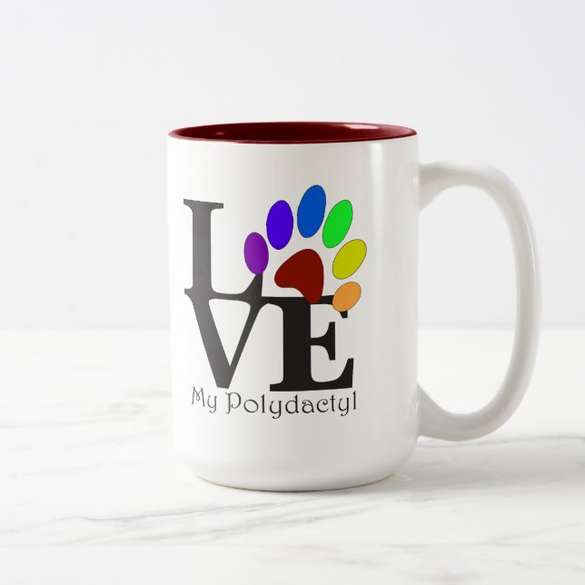 KÄRLEK My Polydactyl 15 oz Mugg (Höger)