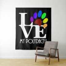 KÄRLEK My Polydactyl (vit text)