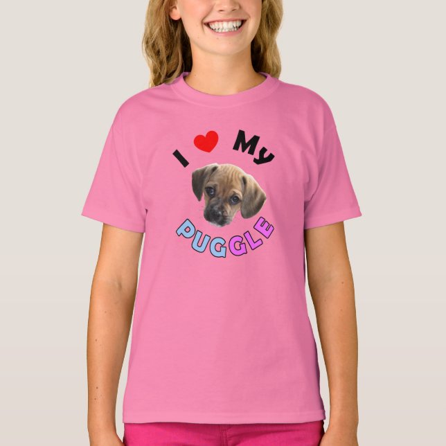 Kärlek My Puggle Kids Shirt Tröja (Framsida)